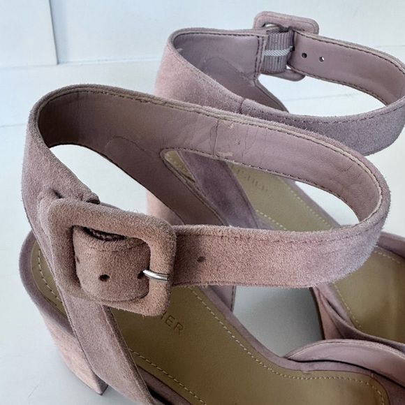 Marc Fisher Meliza Platform Block Heel Sandal Suede Blush Pink - Size 9 - Picture 9 of 10